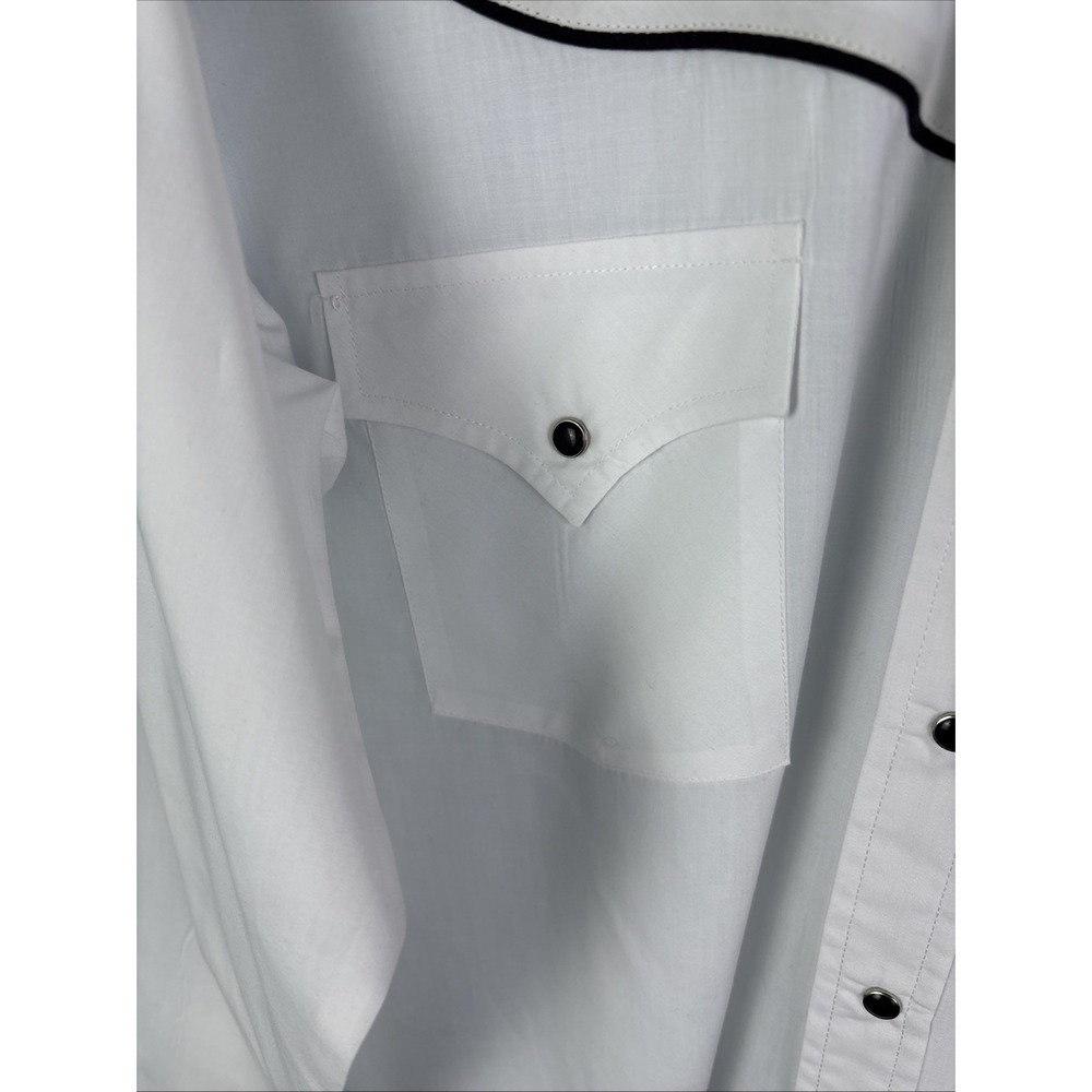 Ely Cattleman Shirt Mens Medium White Western Pearl Snap Embroidered Eagles USA - Picture 4 of 9